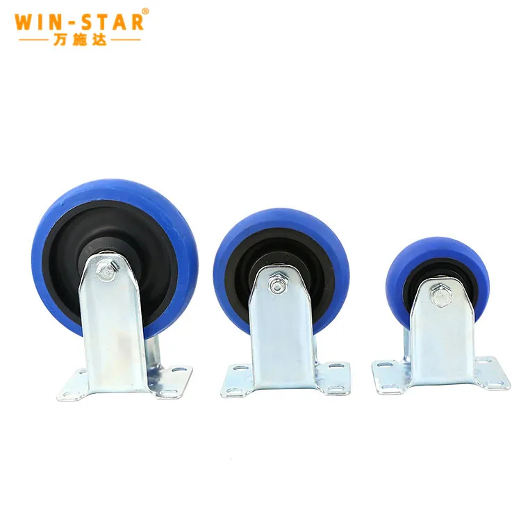 WINSTAR Heavy Duty Casters Industrial Wheels Bule Rubber Caster Wheels