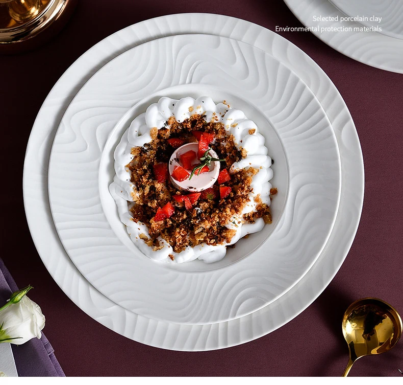 Salad Dinner Plate Matte Set Plates Gold Italian Ceramic Moroccan Porcelain Copper Pure Silver Black