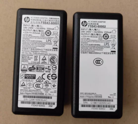 F5S43-60001 F5S43-60002 AC Adapter Charger Power Supply +22V 455mA for HP 1110 1112 1115 2130 2600 3630 3635 3700 3755 3830 3832
