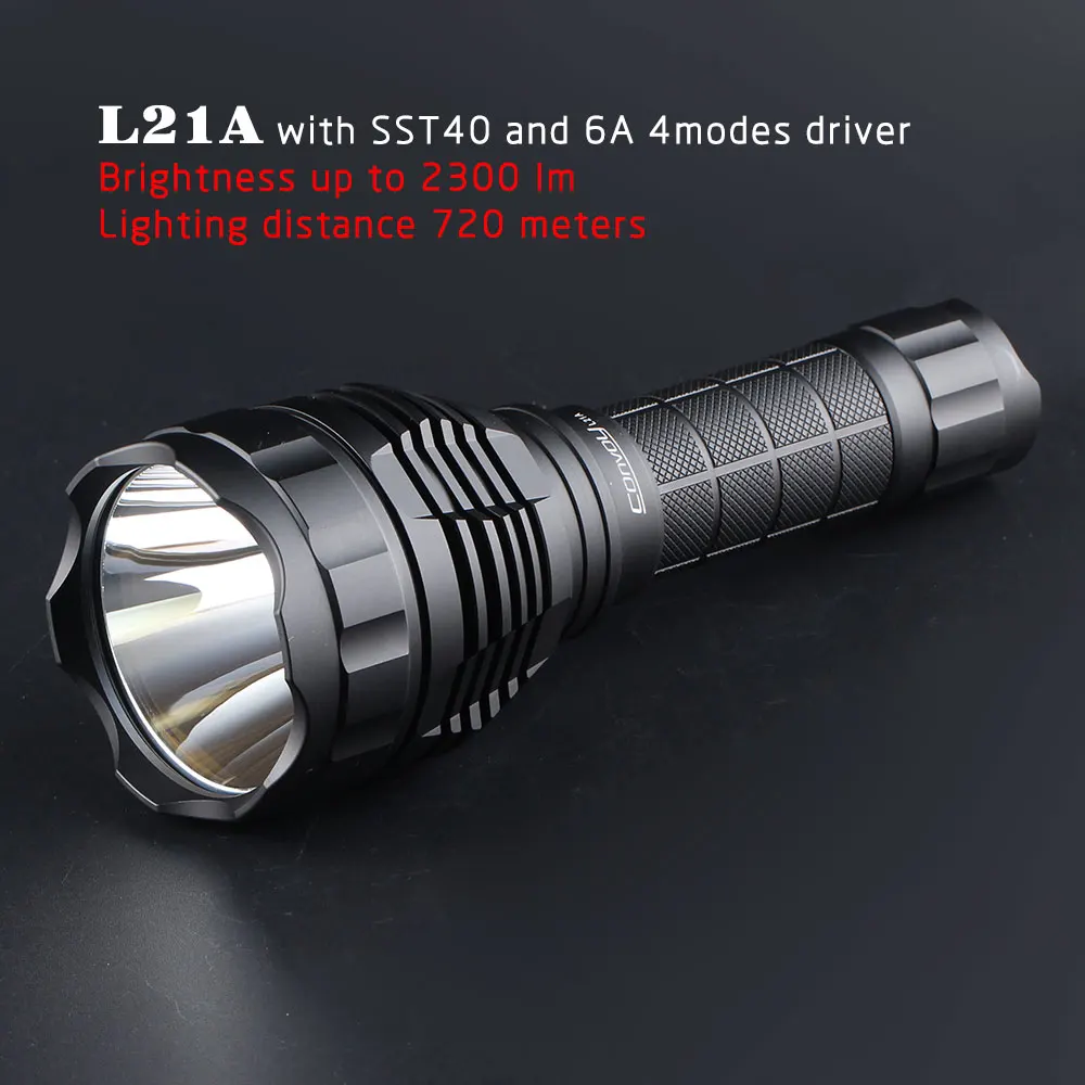 Convoy L21A with Luminus SST40 & Temperature Protection Management 730 meters Long lighting