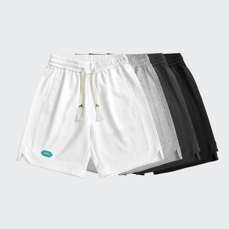 OEM Custom Logo Rubber Patch Mens Cotton Jogger Shorts Elastic Waist Summer Short Sweatpants