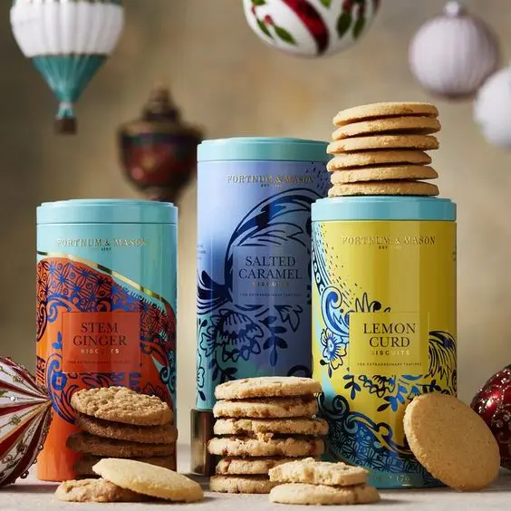 Custom printing large luxury sealed empty cookie packaging tin box airtight vintage emboss metal round tea tin case