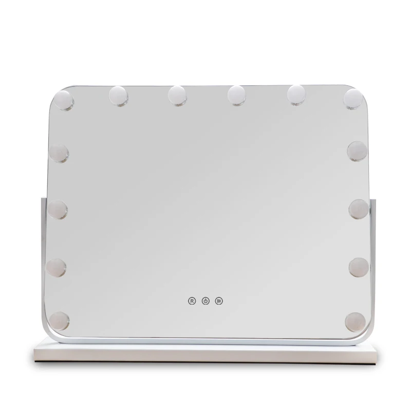Hollywood Style Mirror 14 LED Light Bulbs Desktop Vanity Mirror with Dimming and 3 Color Lighting Modes Custom multi functions