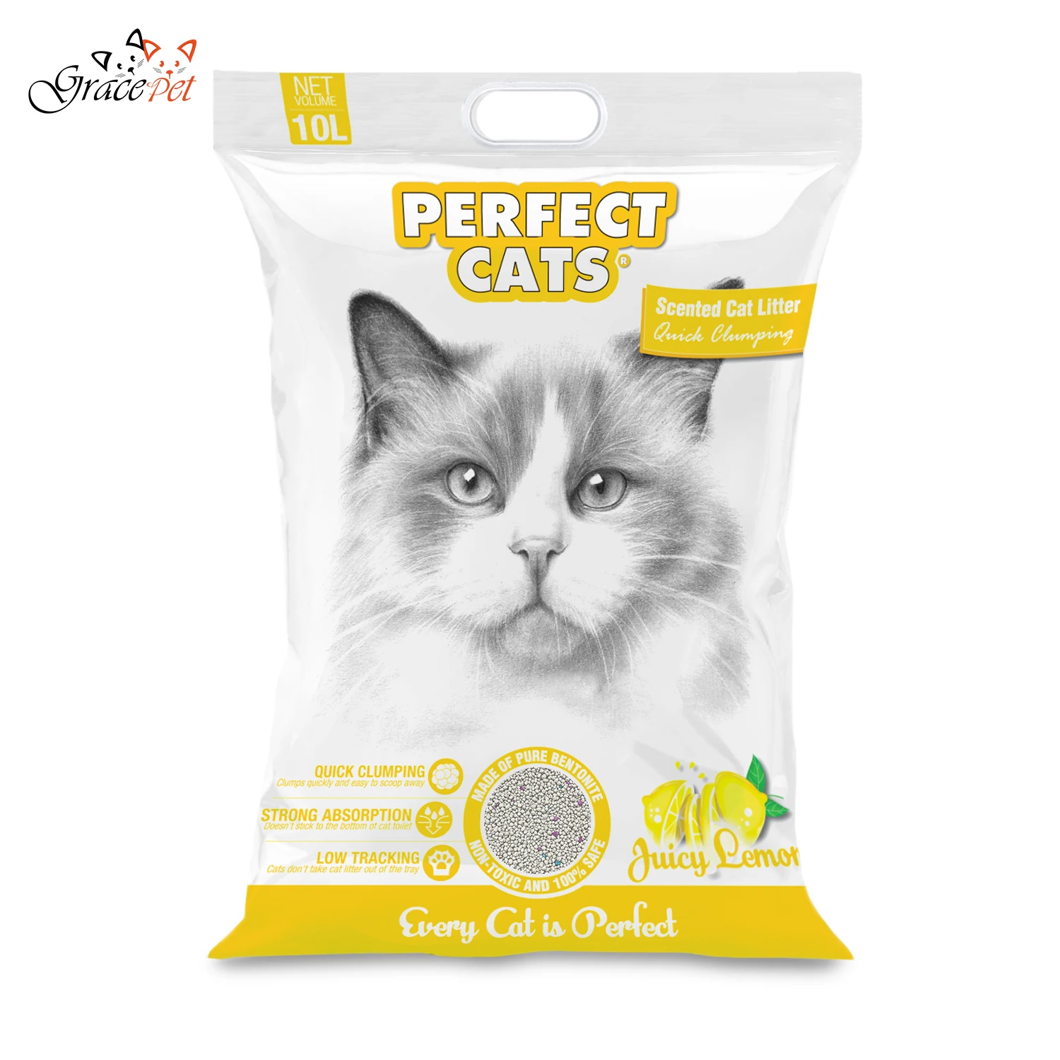 Pet Product Wholesale Hard Clumping Dust Free Sodium Mineral Clay Fast Absorption Cat Sand