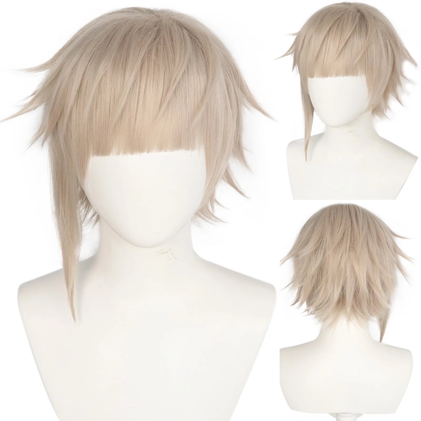 Anogol Bungou Stray Dogs Atsushi Nakajima Linen Grey Cosplay Wig 30cm hot selling wig short hair