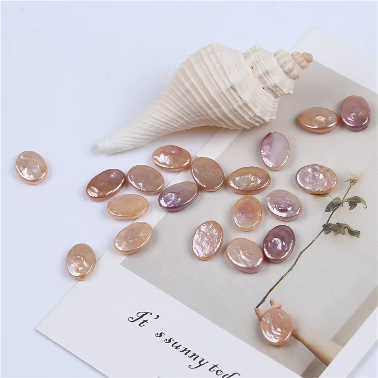 Wholesale Pearl 10-14mm Purple Oval Irregular Shape Freshwater Loose Beads