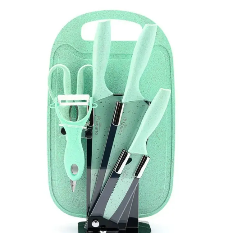 6.28 Dollars Model YH-JXT009 Kitchen Set 7pcs Colorful chef kitchen knife