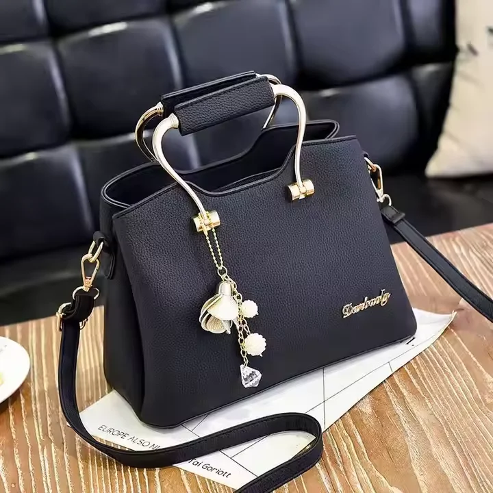 2024 Wholesale Luxury Ladies Women Handbags PU Leather Floral Print Decoration Zipper Closure Casual Pattern Handbags