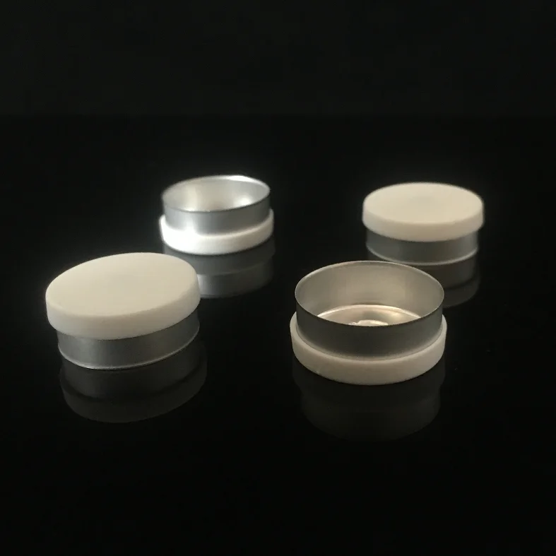 
100pcs 20mm white medical aluminum plastic lids flip vial cap for small injection glass vials 
