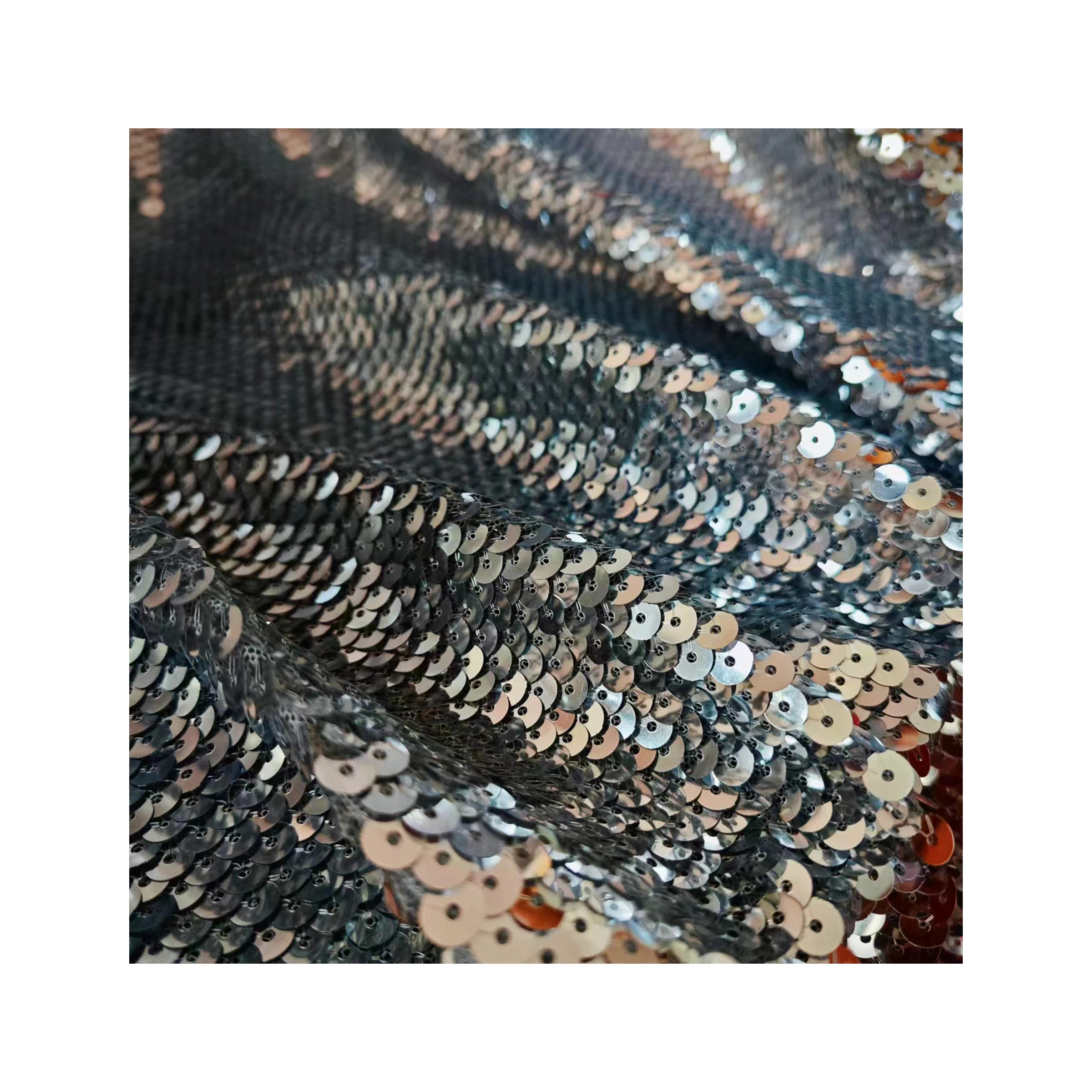 Shiny Stretch Sequin Fabric Material Party Dress Glitter Fabric for Party Wedding