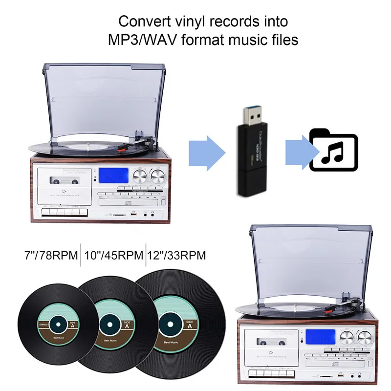 China hot-sale multiple platine vinyle three speed vinyl record player