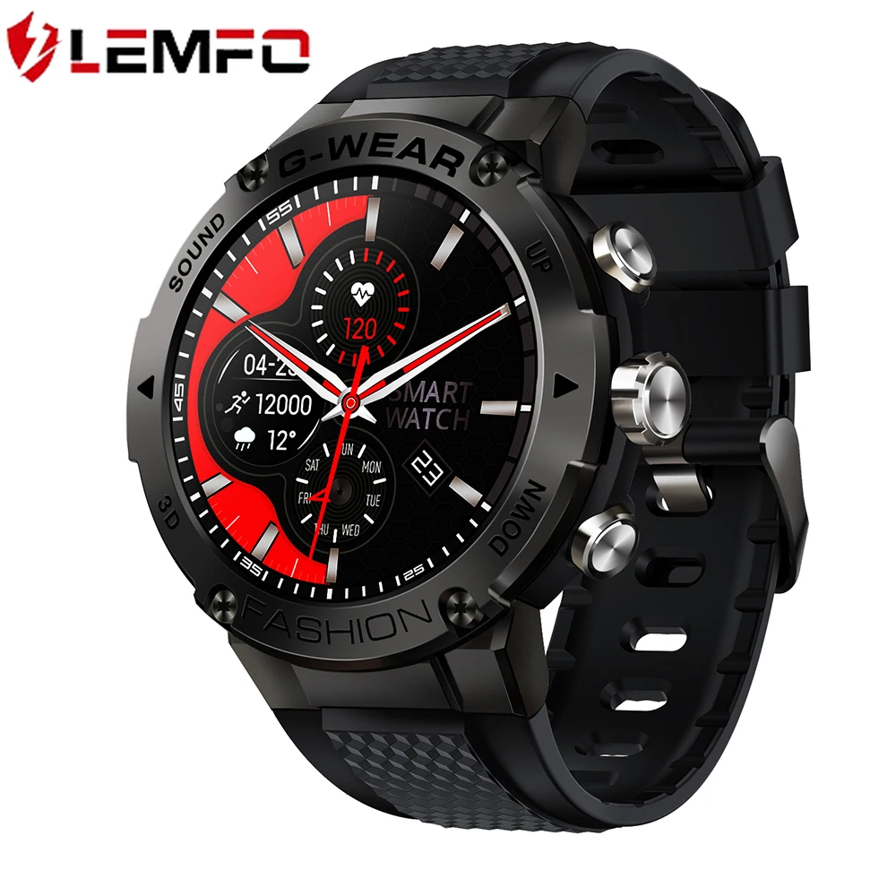 LEMFO K28H receive answer call function message reminder  360mAh battery smart watch for men sport