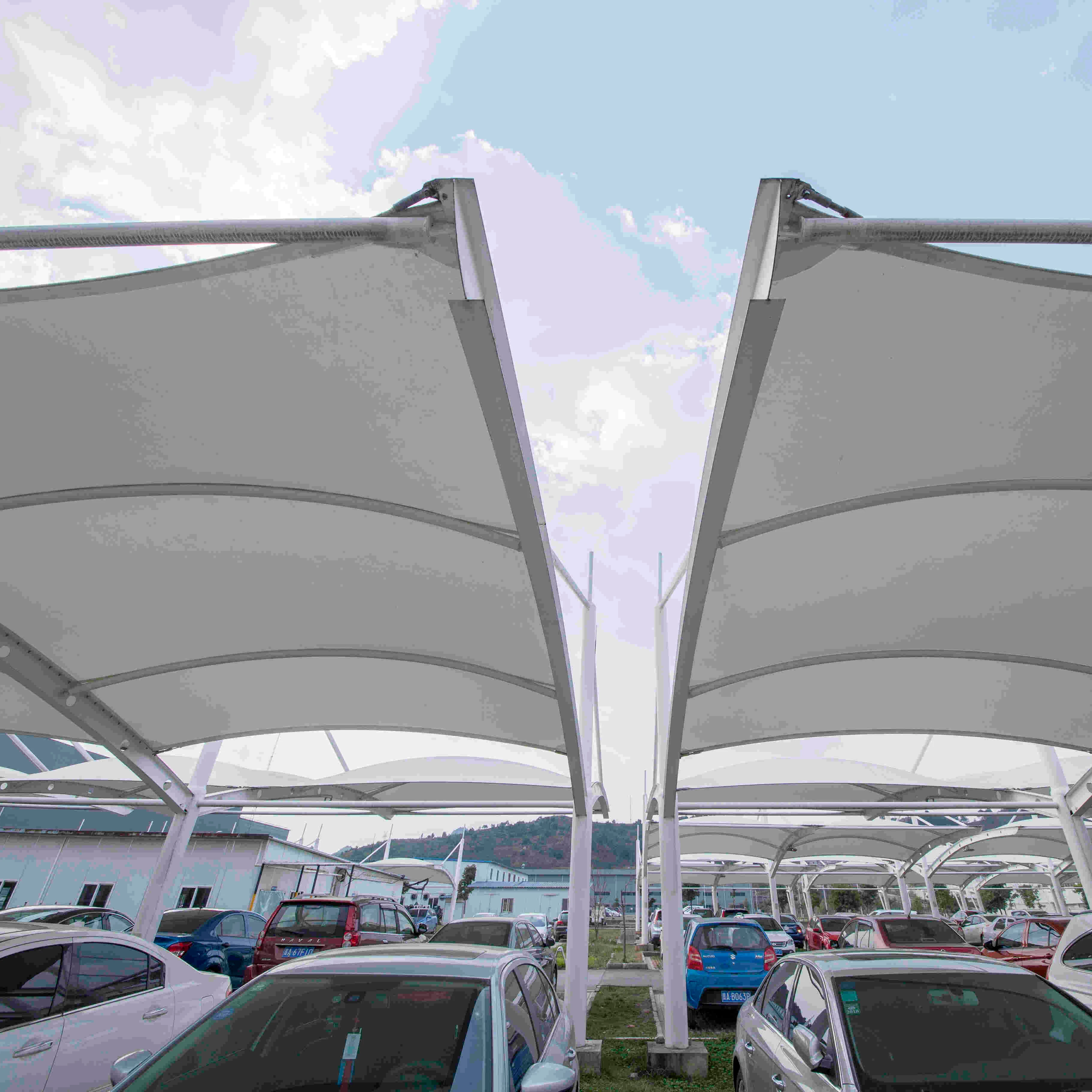 National Membrane Structure Parking Lot Design Construction Installation Manufacturers Wholesale Car Shade Structures