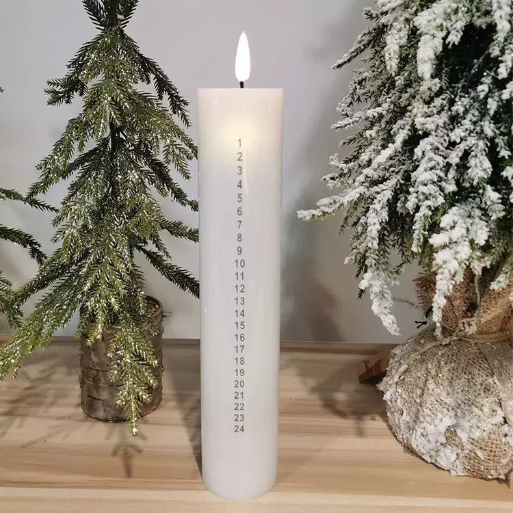 New Arrival Home Decoration Christmas 1-24 Countdown Christmas Calendar Remote Control Decorative LED Candles