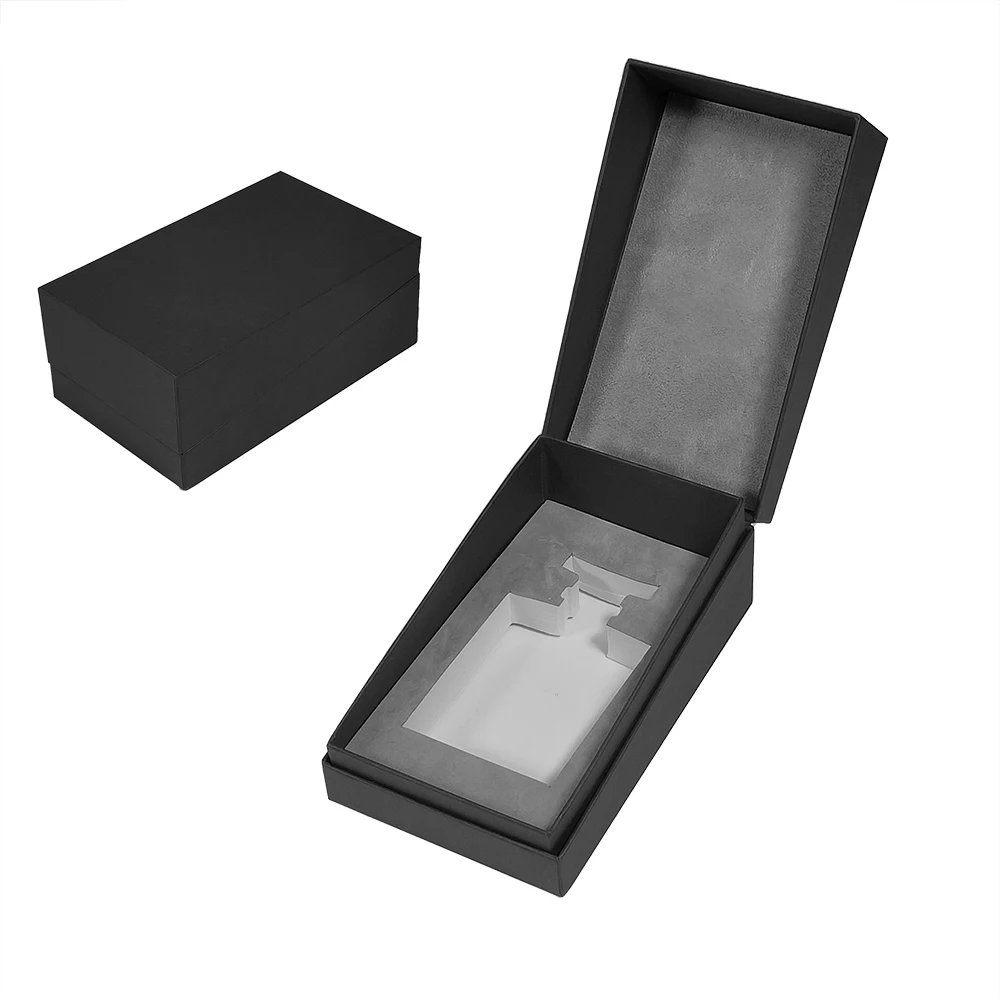 Lacquer Rectangular Precious Luxury Packing Dubai Custom Arabic Packaging Flip Mdf Black Wooden Perfume Box