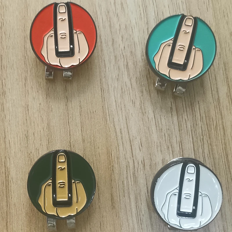 Middle Finger Lifts Golf Ball Marker with Magnetic Hat Clip Funny Alignment Golf Ball Marker Accessories