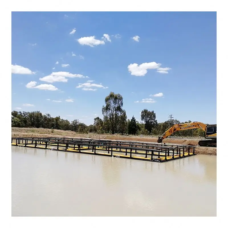 Square fish trap in HDPE pontoon fishery in Lake Victoria, Kenya