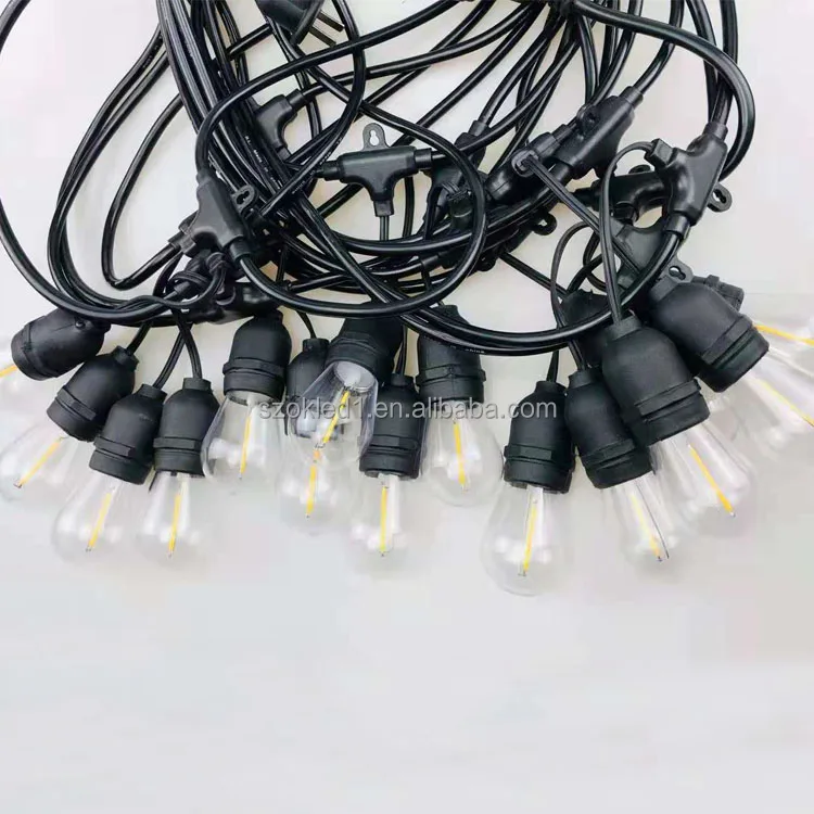 Водонепроницаемая Противоударная лампа накаливания G40 25 футов 50 100 гирлянда лампочка Lanton светодиодная сказочные огни