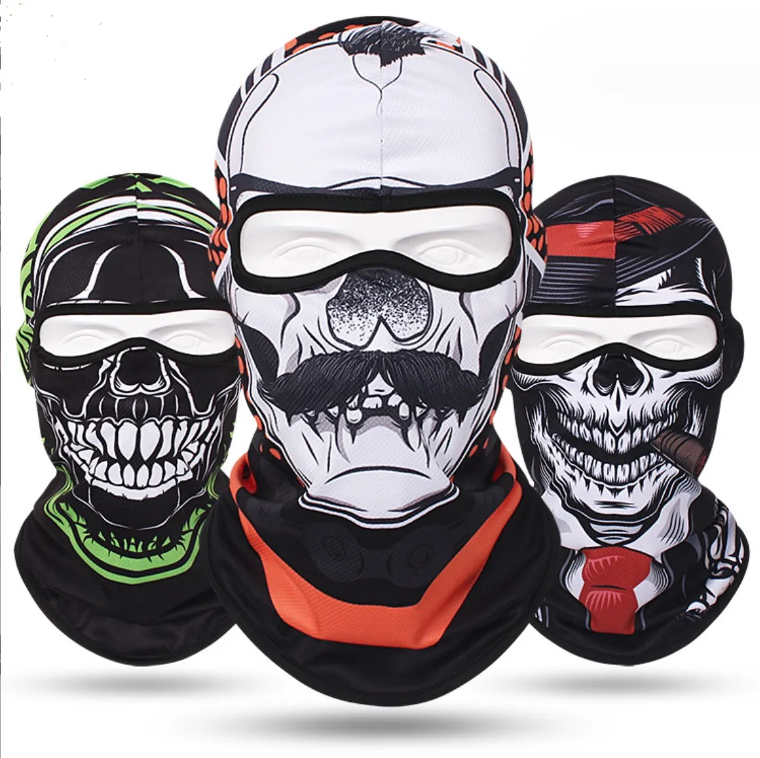 Motorcycle Bike Sweat Absorbent Breathable Skull Hat Outdoor Sports Neck Hat Riding Fishing Scary Skeleton Skull Death Balaclava