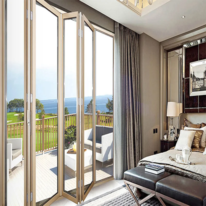 Affordable Standard double tempered glass patio bi fold door exterior aluminium bi folding door