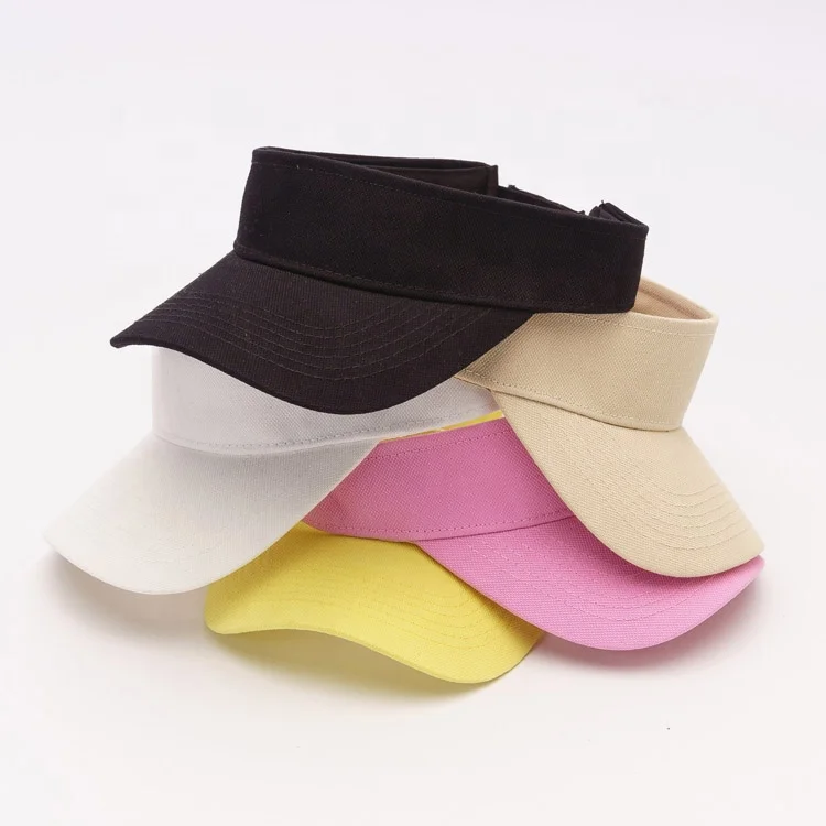 Custom Logo Adjustable 100%Cotton Sublimation Lady Women Sun Visor Hat for Outdoor