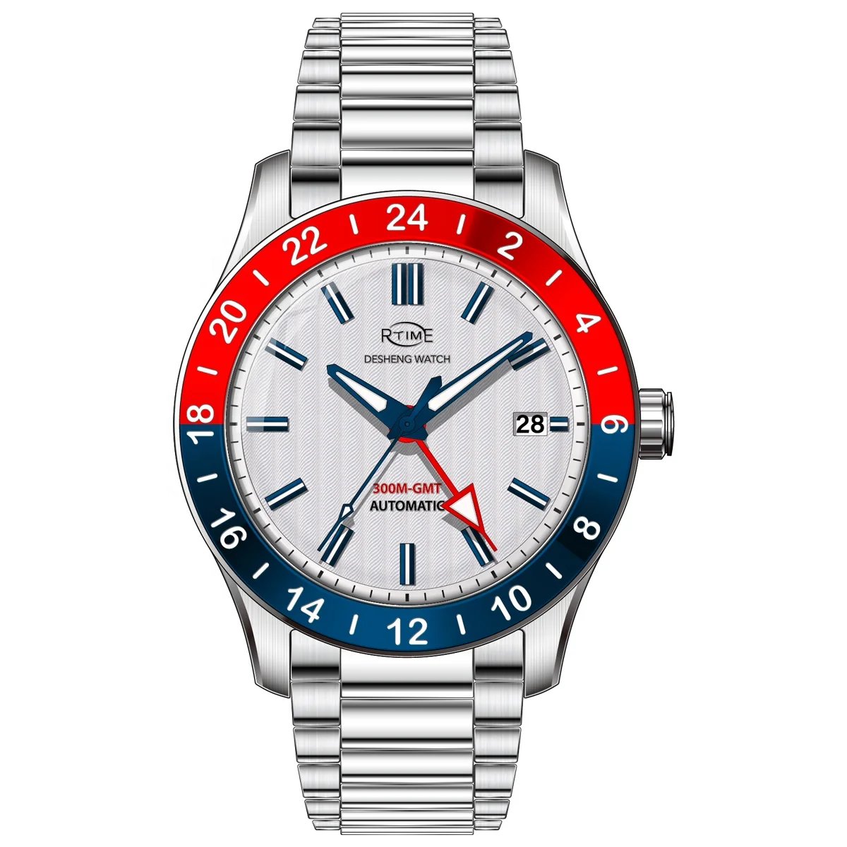 OEM ODM designer watches wholesale 300M waterproof NH34 GMT automatic mechanical diver watch