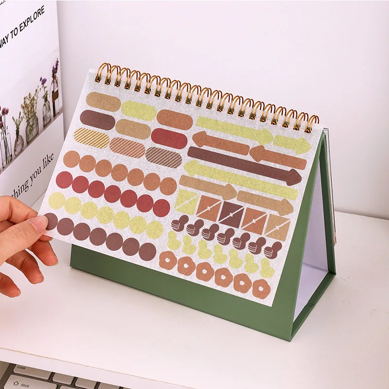 Custom 2025 Solid Office Series 365 Day Calendar DIY Portable Desk Calendars Daily Schedule Planner Notes Mini Desk Calendar