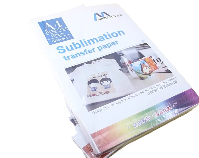 Высокотемпературная сублимационная бумага 100gsm A4 быстросохнущая краска для керамики маркировки одежды белый материал