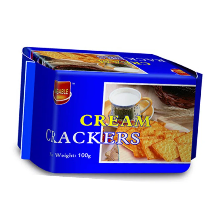 
Высокое качество 100 г без глютена низкая соль свежий хрустящий вкусный крем крекер печенье на завтрак 