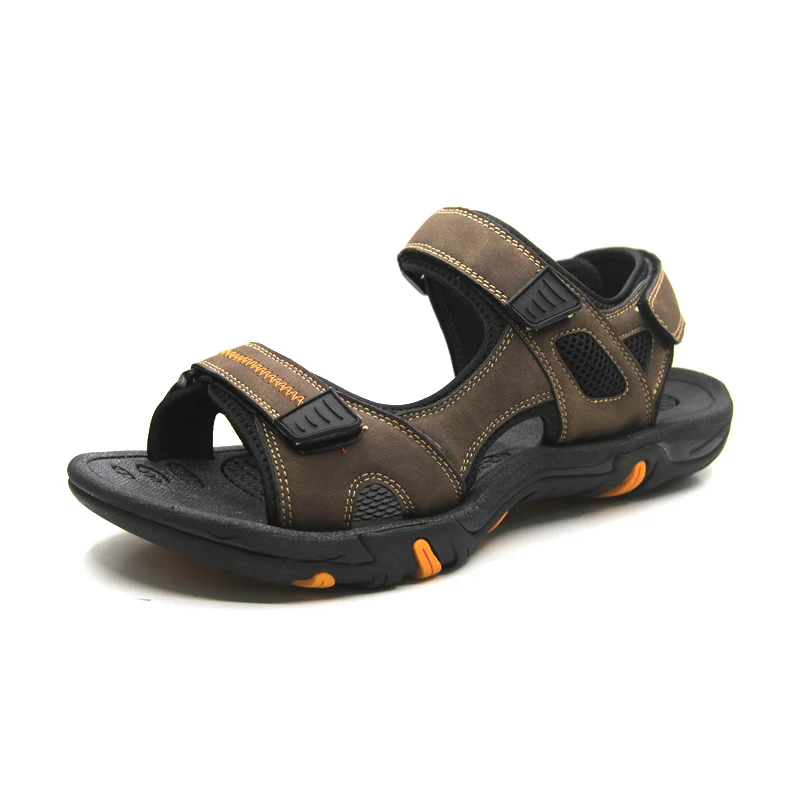 2024 Trendy Customized Outdoor Summer Beach Slides Shoes PU Leather Men Sport Sandals Chappals