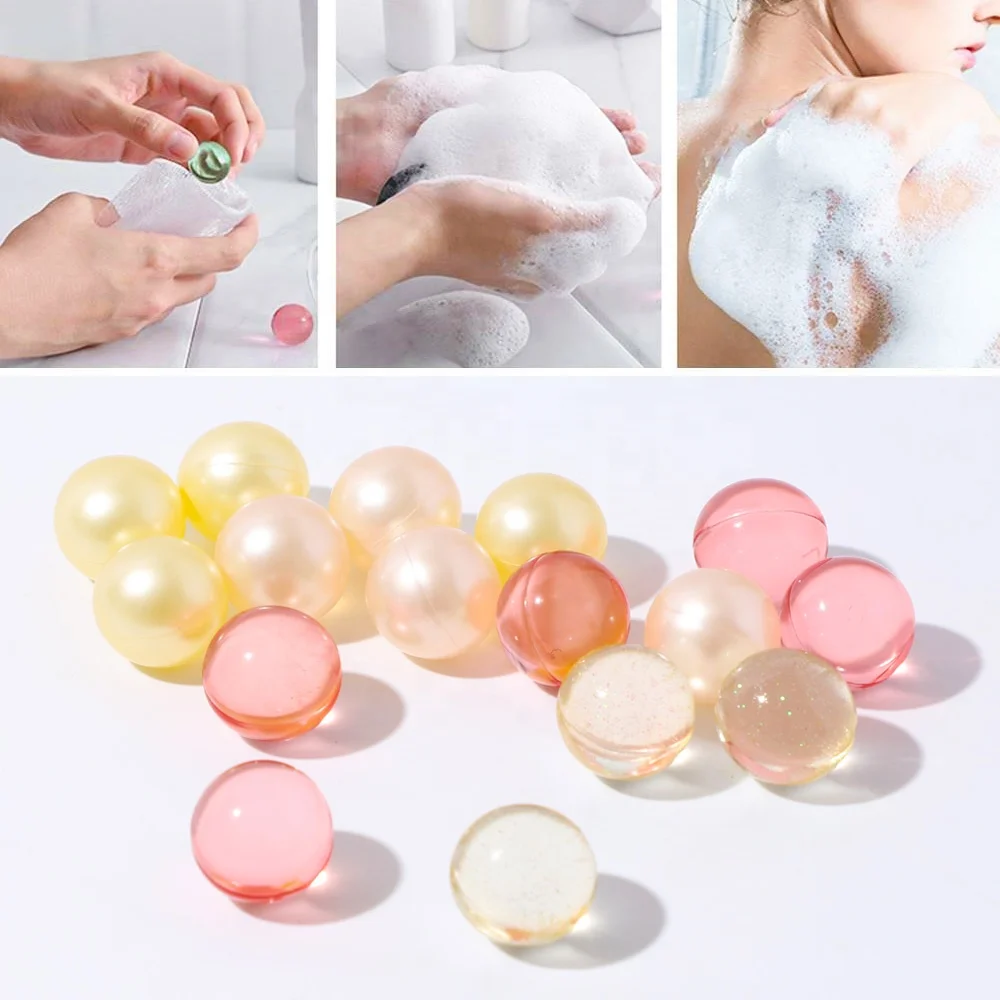Moisturizing SPA Bath Beads Wholesale Bulk Round Heart Shape Essential Oil Ball Bath Pearls Capsule Scented Bath Oil Beads