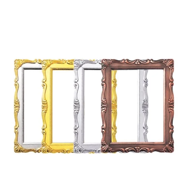 Yiwu factory gold square bulk frames high quality decorative plastic mirror frames photo effect funny pictures
