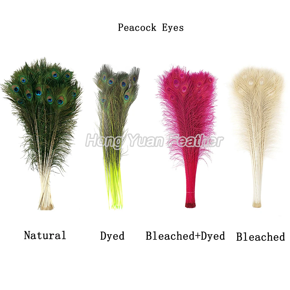 Dyed 80cm large craft natural white real red Blue india wing tail peacock feather for Cheap sale Floral Vase Home Decor Party