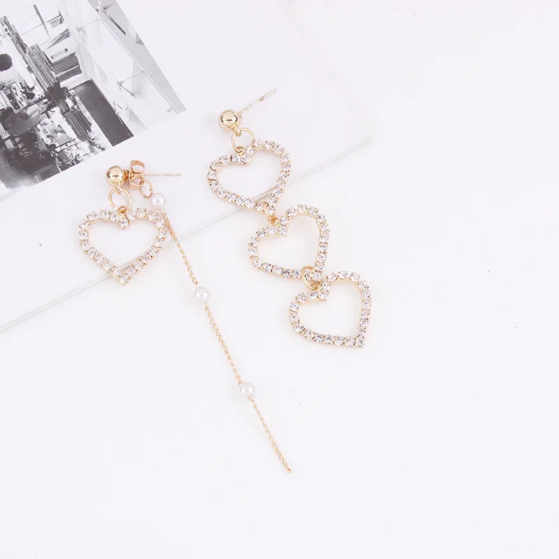2020 новые корейские серьги в форме сердца из сплава циркония 925