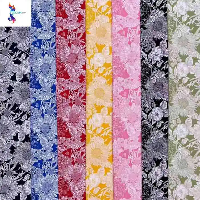 Shaoxing textile stock lot fabric woven printing poka 100%polyester for garment