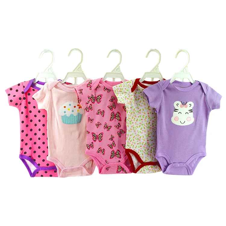 cheap 5 in 1 short sleeve baby bodysuits set