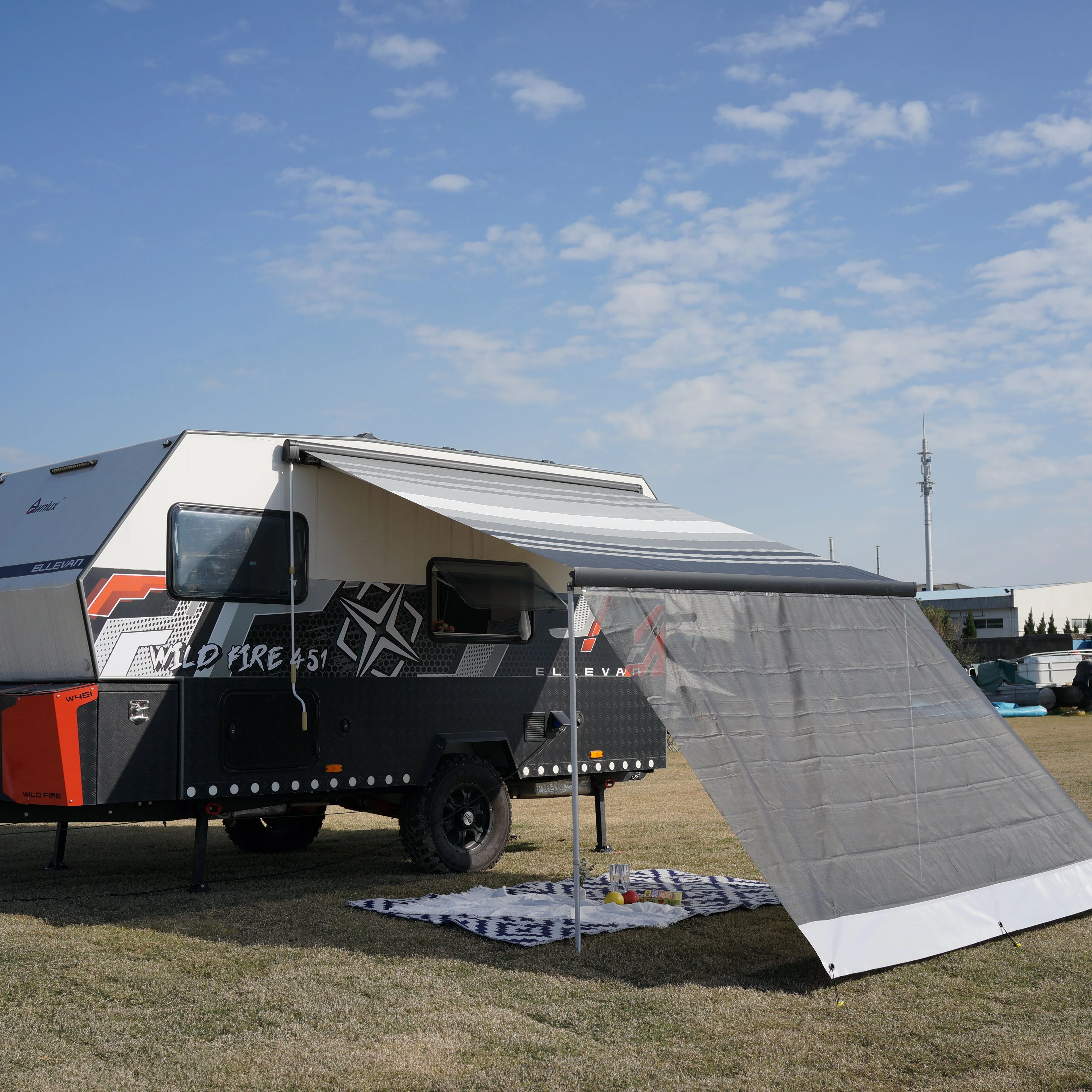 Motorhome Camping Trailer RV Awning Sun Shade Screen