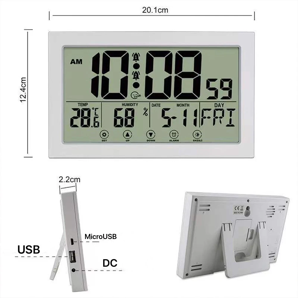 Фабричное высококачественное украшение для дома с календарем многоязычные цифровые ЖК-светящиеся часы