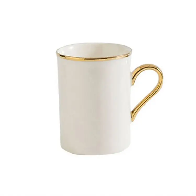 Straight ceramic mug household water cup corporate gift exchange customizable LOGO