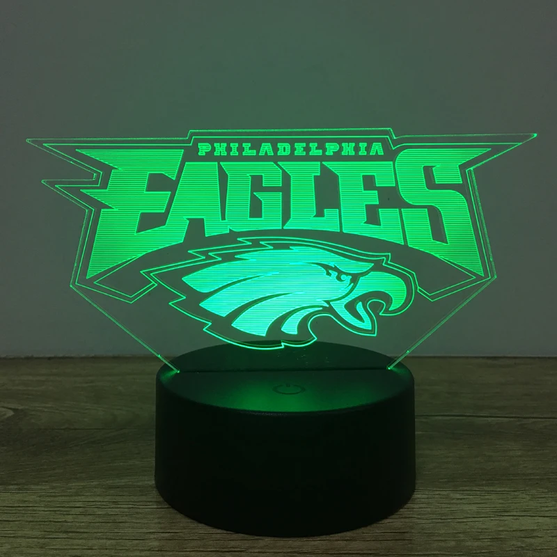 Football Team Logo 3D Lamp Table NightLight 7 Color Change Football LED Desk Light Touch Multicolored USB Power Lamp