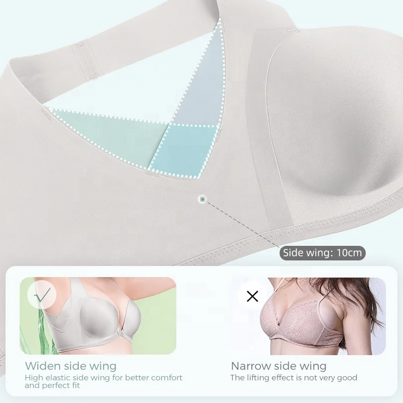 PAERLAN Wholesale Top Front Closure Thin & Thick Cup Push Up Big Breast Bra For Women