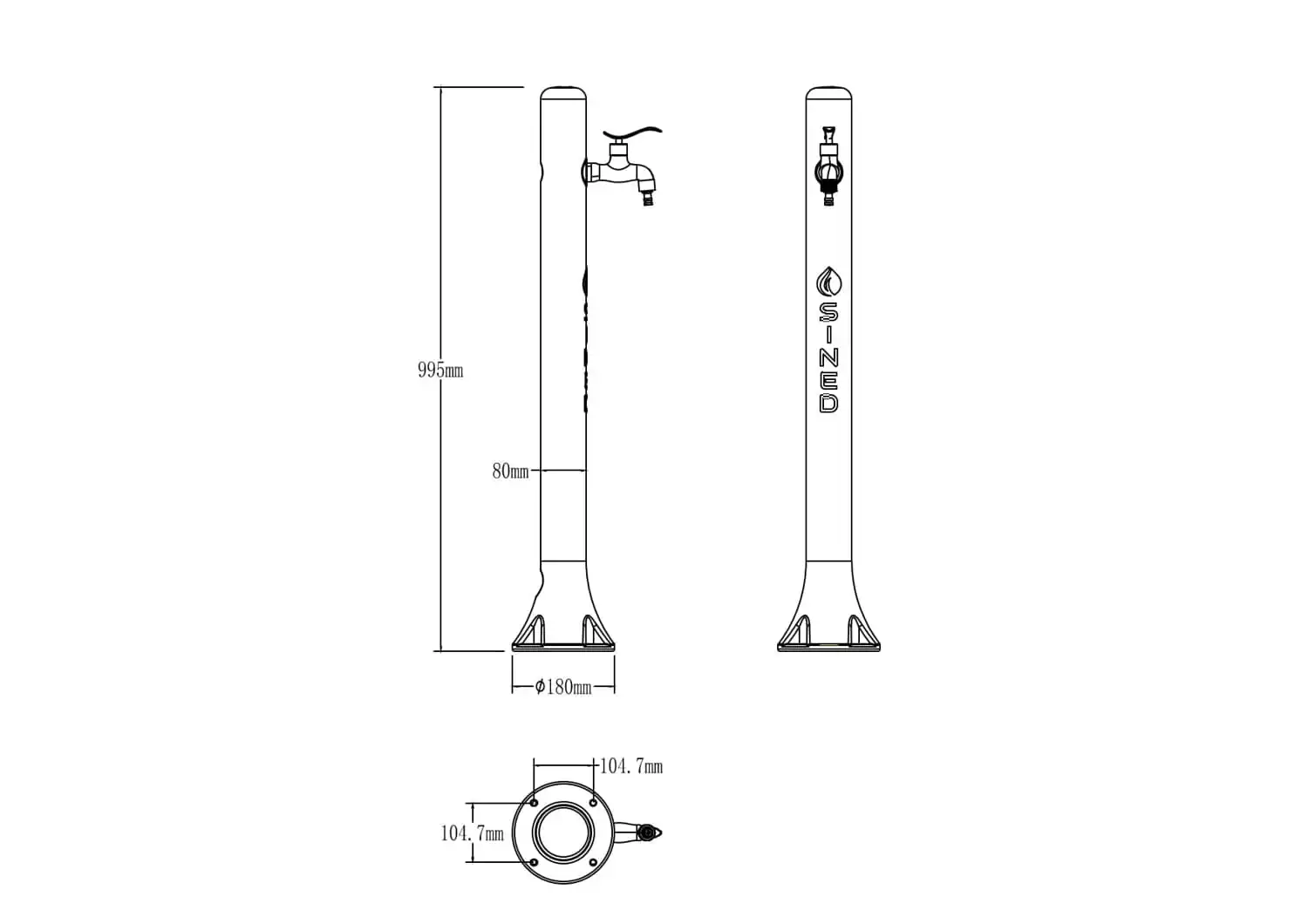 Great Quality Italian Style Durable Luxury Sined Polyethylene Black Water Fountain For Garden