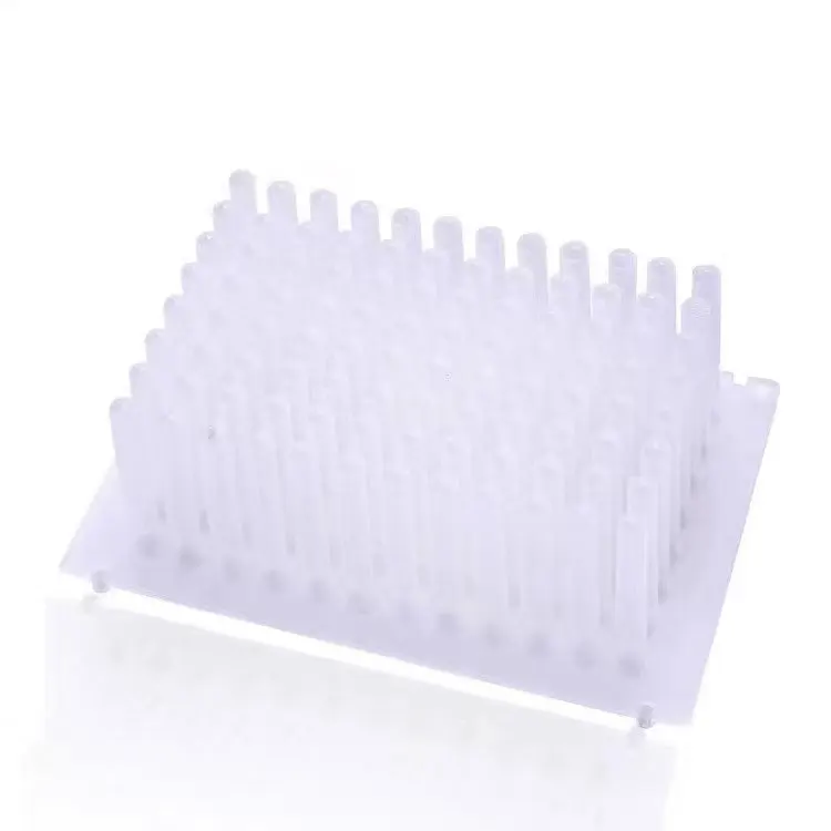 Лабораторная пластина 2,2 мл 96 с глубоким скважином и наконечником, 96 наконечников, Расческа с ручкой