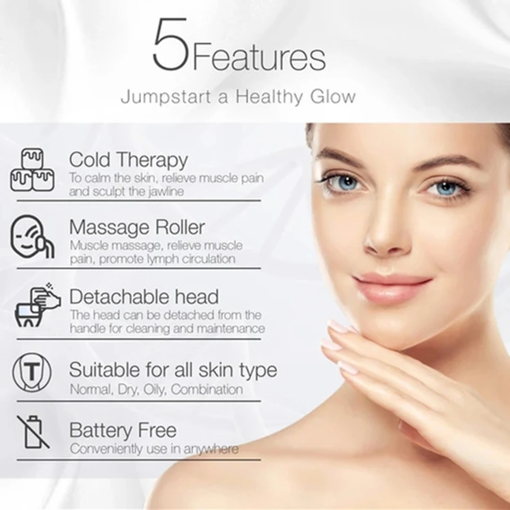 MSMR Frozen Beauty Tool Face Roller and Gua Sha Set Reduce Puffiness Facial Cryo Stick Spoon Ice Globes Medispa