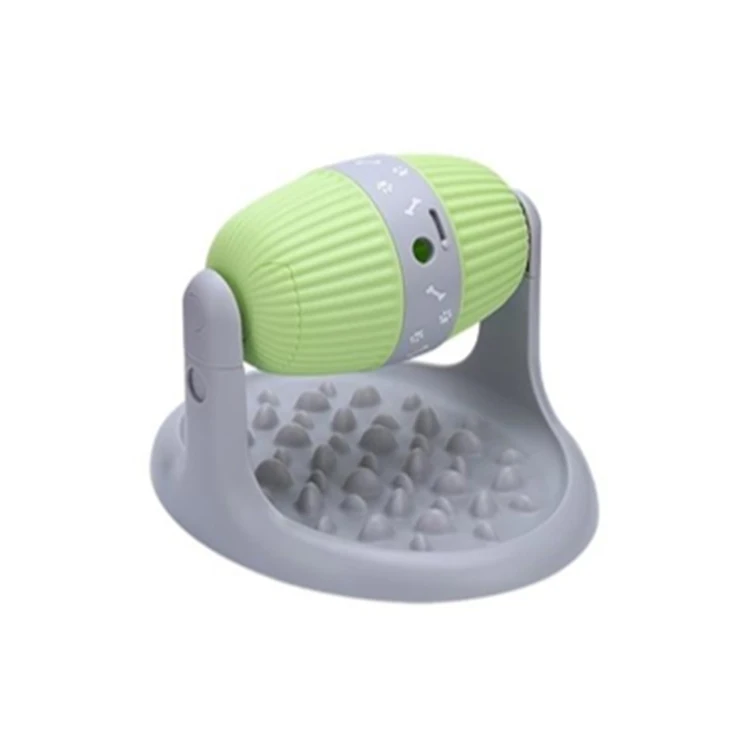 Indoor Drum Leakage Design ABS Cat Dog Iq Training Puzzle Food Dispenser Toy Bottom Valley Slow Eating Plate Pet Bowl Feeder