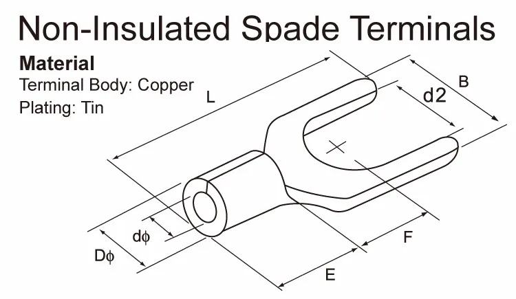 high quality SV series  Female Disconnects Crimp Terminal Non-insulated spade terminal lugs