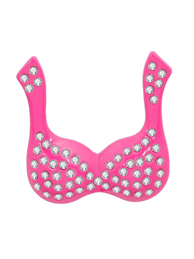 Breast Form Metal Zinc Alloy Fashion Jewelry Brassiere Enamelled Pink Women Bra Badge Brooch Pin