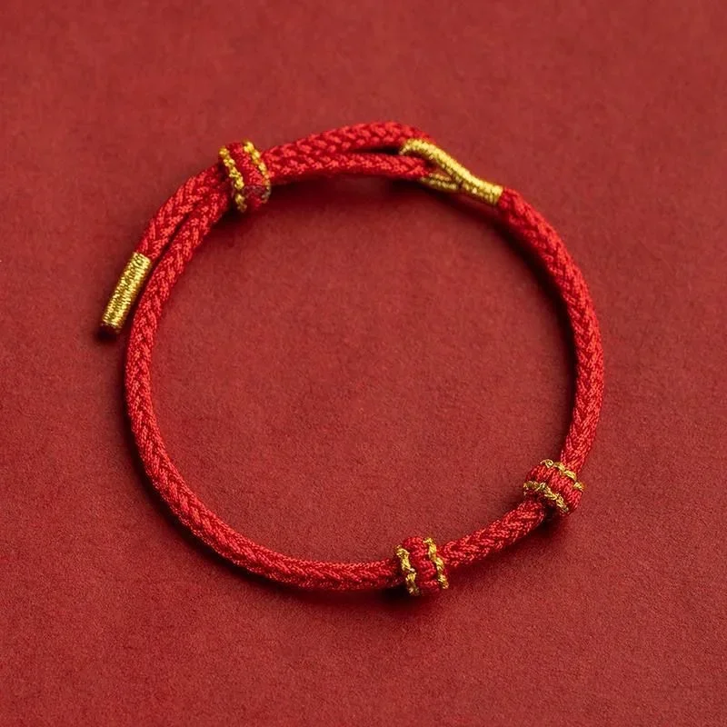 Hand Woven Size Adjust DIY Red String Bracelets Adult Child Vintage Lucky Rope Bracelet Bangles Gift For Friends