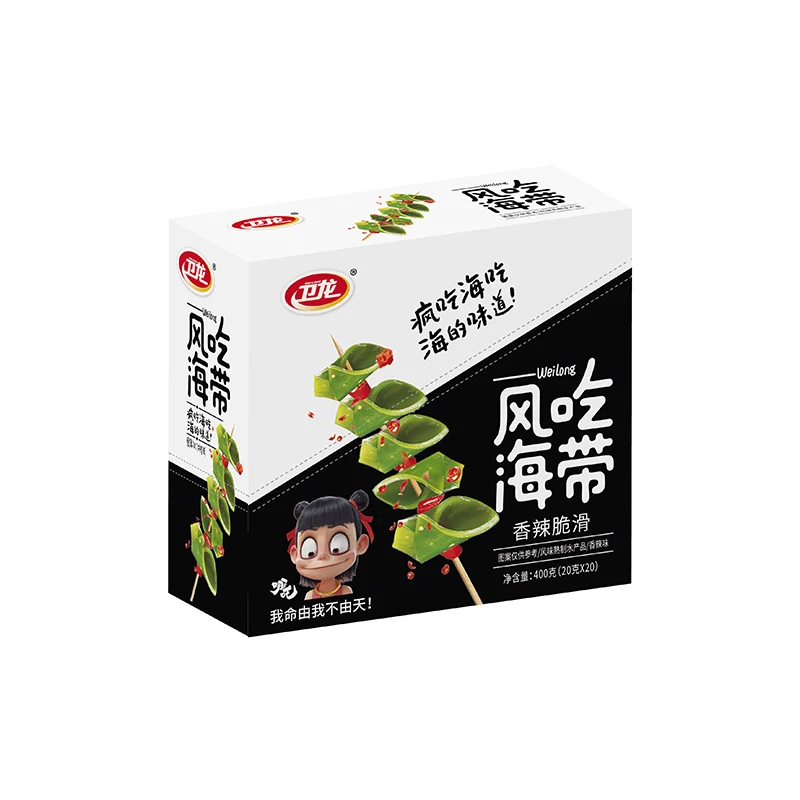 healthy snacks chinese snacks Weilong Boxed Kelp Spicy Seasoned Seaweed Snack food