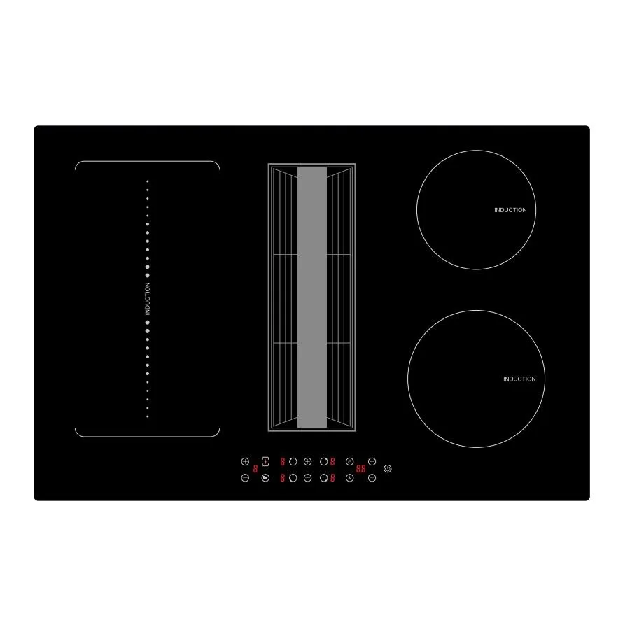 4 burner induction Stove Felix zone Exhaust Hood Integrated cooker downdraft cooker hood